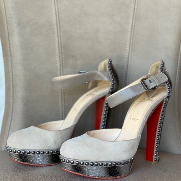 💯🆑LUXURA 140 SUEDE PYTHON TAUPE/GRAY/SILVER 40.5 - Picture 3 of 8